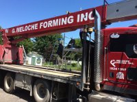 G Meloche Forming  Vinyl lettering on truck extender and doors